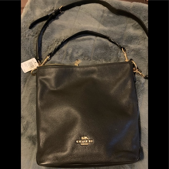 Coach Handbags - NWT- Coach crossbody in black leather with 2 straps, one for shoulder